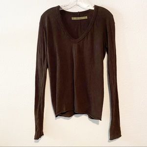 Enza Costa Revolve Cashmere V Neck Long Sleeve